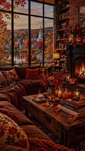 Warm & Autumn Window Coffeehouse Jazz 🍂Pumpkin-Kissed for Unwinding #music #jazz #jazzmusic