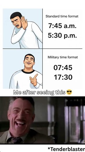 2️⃣ Normal people vs 24-hour clock users 😂⏰