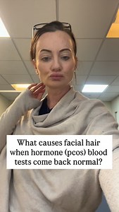 Facial hair (hirsutism) in PCOS is driven by androgen activity at the hair follicle, not just the absolute amount of androgens circulating in blood. So even if blood tests (like total/free testosterone, DHEAS, androstenedione) are within the normal lab range, there can still be increased local androgen effect in the skin. 👉🏻Increased sensitivity of hair follicles to androgen Some women have more active 5-α reductase enzyme in hair follicles, which converts testosterone → dihydrotestosterone (D