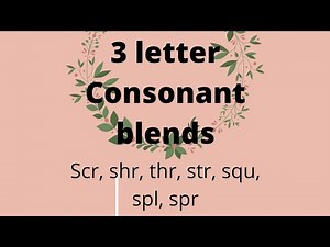 3 letter Consonant blends scr, shr, thr, str, squ, spl, spr| Phonics for kids|