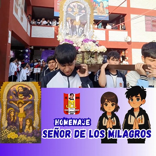 Homenaje al Señor de los Milagros – I.E. N.° 3045 José Carlos Mariátegui La Chira Querida comunidad educativa: Con profundo gozo y fe expresamos nuestro más sincero agradecimiento a todos quienes hicieron posible este hermoso homenaje al Señor de los Milagros, una de las manifestaciones más grandes de amor, esperanza y unidad del pueblo peruano. En primer lugar, queremos agradecer a nuestros docentes, quienes con dedicación y creatividad prepararon con tanto esmero los altares que embellecieron 