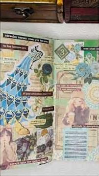 Scrapbooking ASMR 💚💙 | Satisfying Stickers & Paper Sounds | Vintage Green & Blue Aesthetic 💚🦚✨