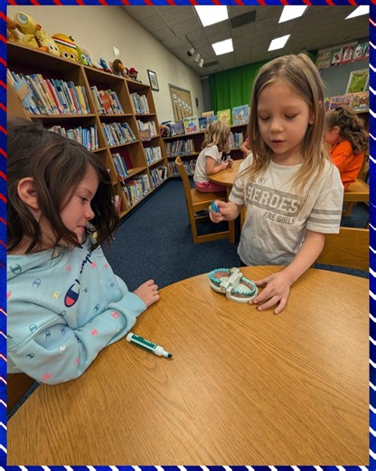 First grade had fun learning about the importance of brushing, flossing, and taking care of their teeth. Thank you Delta Dental for a hands on learning experience! | Hiawatha Public Schools-USD 415