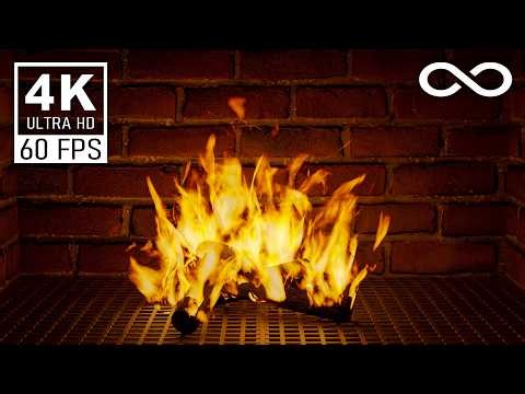Cozy Fireplace 4K UHD 🔥 1 Hour Relaxing Fire Ambience | Fireplace Screensaver