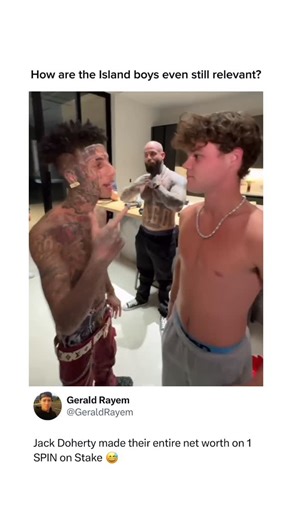 Funny Mexican Memes 🇲🇽 on Instagram: "The Jack Doherty X Island Boys Stake collab is the duo we never knew we needed 😓 The Island Boys are a viral duo who originally blew up through shock-driven TikTok content, built on exaggerated personas, nonstop attention-seeking, and leaning fully into controversy as a growth strategy. Over time, their relevance hasn’t come from music or traditional projects, but from repeatedly inserting themselves into other creators’ spaces where attention is already