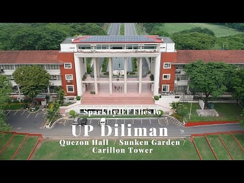 UP Diliman Aerial View / Quezon Hall / Sunken Garden / carillon tower #djispark