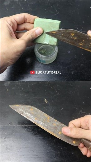 Batu ajaib mengkilapkan pisau berkarat.. #diy #gudangtutorial #idekreatif #asahpisau #pisaumengkilap