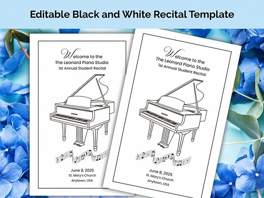 Editable Music Recital Program Template | Piano, Violin, Guitar | Canva Customizable - Etsy