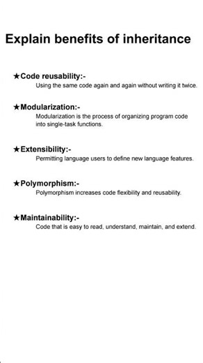 Explain Benefits of Inheritance | Inheritance In oops | C++ Inheritance | OOPS Concepts | OOPS |