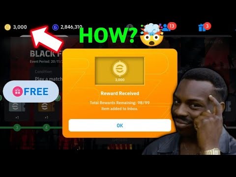 Trick To Get Free 3000 Coins In Black Friday Campaign , Free Coins Rewards In eFootball 2026 Mobile