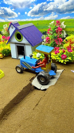 😱Real Working Mini Tractor Making Cement Pillar | Amazing DIY Construction Machine🚜