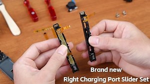 Mcbazel 18 in 1 Ersatz- und Reparatursatz für Switch Joycon. Mit Schraubendreher-Öffnungswerkzeug, 3D Links-Rechts-Analog-Joysticks, Schnallenschloss, Ladeport-Schieber,Nicht für Switch 2