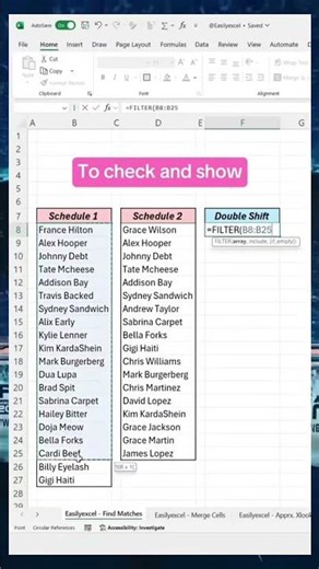 How to find matching data in excel