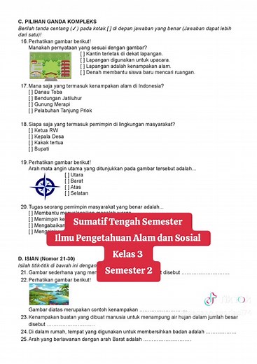 Sumatif Tengah Semester Kelas 3 IPAS Semester 2