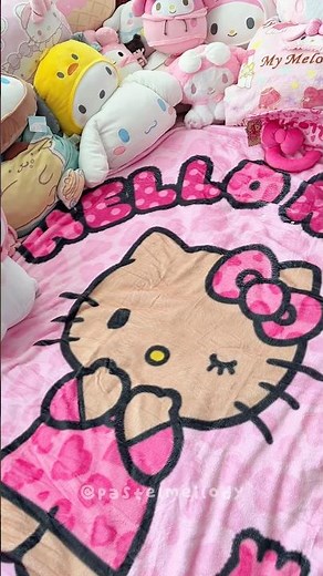 That leopard print Hello Kitty blanket though 😻💗 #sanrio #kawaii #aesthetic #minisoidrekomen