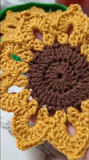 Easy Crochet Sunflower Coasters In A Basket | Crochet Coaster Set