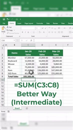 Stop Using SUM Like This - Do This Instead #excel #learnexcel #exceltips