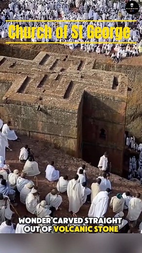 1.3K views · 26 reactions | The Church of St George in Lalibela, Ethiopia, carved entirely from solid volcanic tuff in the 12th century CE, is the most renowned of Lalibela’s rock-hewn churches, shaped in the form of a Greek cross and descending deep into the earth through a surrounding trench... | We Love Ancient Aliens | Facebook