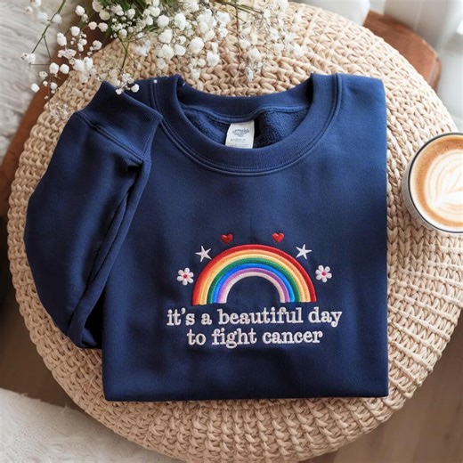 Embroidered Rainbow Cancer Survivor Shirt: Breast Cancer Awareness Apparel - Etsy