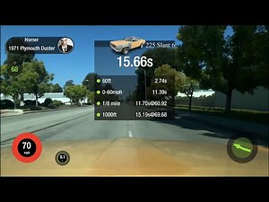 318 LA V8 vs 225 slant 6 60 foot 0 to 60 mph 1/8 mile 1000ft 1/4 mile Drag Race