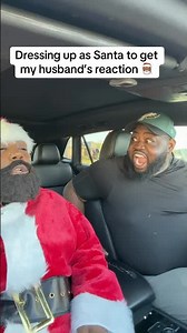 Husband's hilarious reaction to wife dressed as Santa