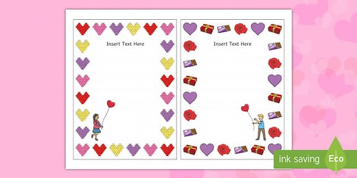 Editable Valentine's Themed Card Inserts