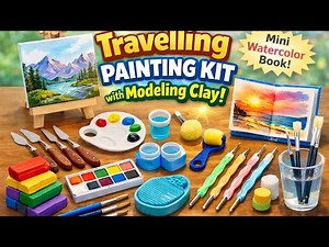 Mini Travelling Painting Kit with Modeling Clay 🎒🎨Modeling Clay DIY🖌️ | 17 Diys#artwithmiku