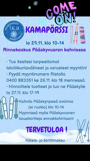 Heinäveden Hyrske Ry Talja-talviliikuntajaosto Rinnekeskus Pääskyvuori Pääskynpesä | Talja-talviliikuntajaosto