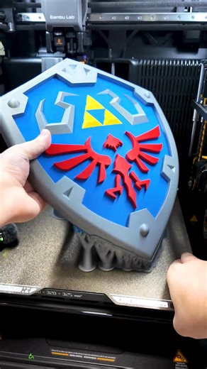 The Hylian Shield Printed Beautifully on the Bambulab H2C - fasteddy on Printables | 3D Printing Canada