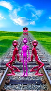 752K views · 3.7K reactions | 3 pink & too Red colour alien dance vs train... | Ismail 009 | Facebook