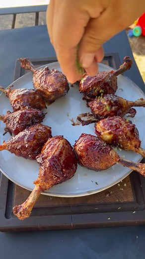 Delicious BBQ Chicken Lollipops on Nexgrill Oakford Pellet Smoker