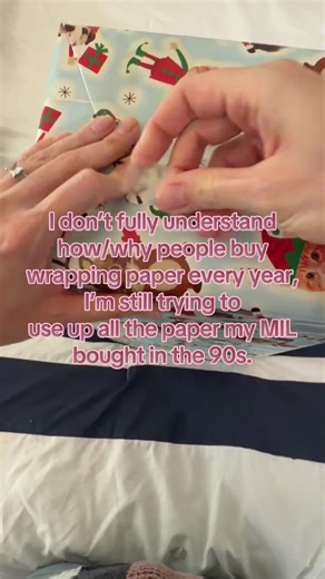 Using Up Old Christmas Wrapping Paper Saves Money