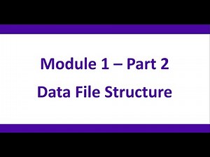 HLA 311: Module 1 : Part 2 - Data File Structure
