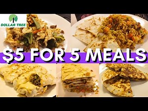 $5 for 5 One Person Dollar Tree Meals | Extreme Grocery Budget Challenge