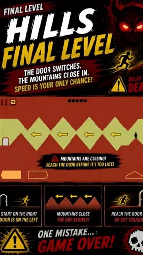 🏔️ HILLS FINAL LEVEL - The Door Swaps... RUN Before You're CRUSHED! 😱 |#LevelDevil-EST