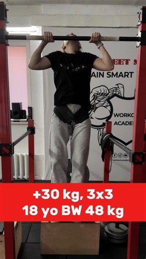 WORKOUT ACADEMY TRAINER / STREETLIFTING on Instagram: "we will show Ukraine girl streetlifting power 💪🏻 just one of the working sets on the video - pull-ups +30 kg, 3x3 #streetlifting #workoutacademy #motivation #fyp #strength #pullups"
