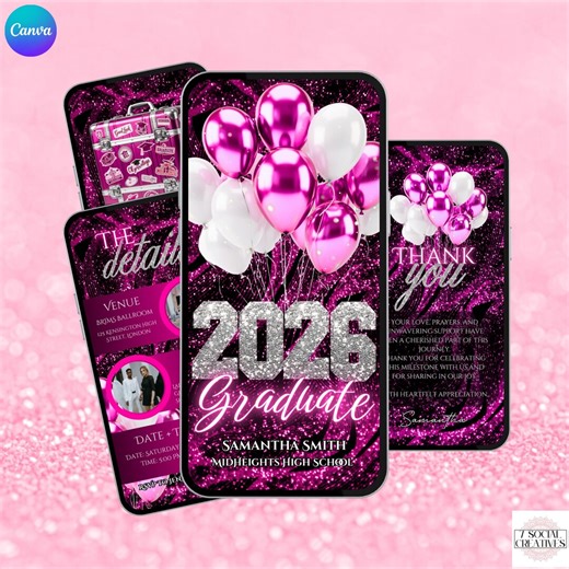 Pink Graduation Trunk Party Invitation. College Send off Invite. Digital Farewell Invite. DIY Goodbye Celebration. Instant Download. - Etsy