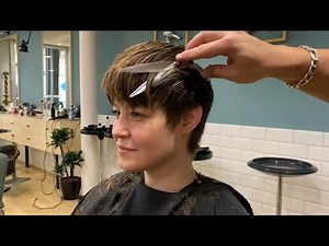 Drastic long to pixie makeover in the salon (4K remaster)