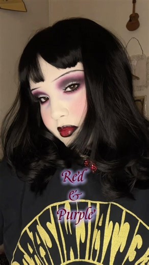 RED & PURPLE 🩸💜 #makeuptutorial #gothicmakeup #romanticgoth #dollmakeup