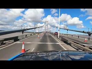 View Of Driving Over The Humber Bridge From The South Bank To The North Bank
