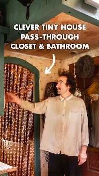 Clever Tiny House Pass-Through Closet & Bathroom #shorts #interiordesign #tinyhouse