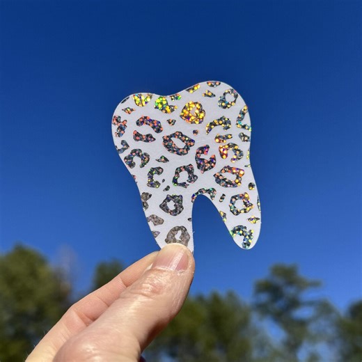 Glitter Leopard Print Tooth Sticker for Dental Hygienist Dental Assistant Dental Student Gift Assistant Gift Dental Decal Dentist Gift - Etsy