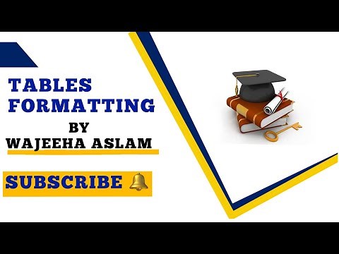 Tables formatting for Research Paper and Thesis in Excel