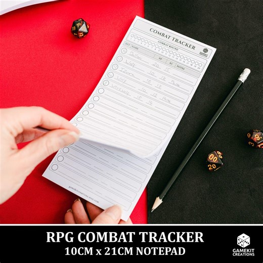 RPG Combat Tracker Notepad Large DL Size – Combat and Initiative Tracking for Game Masters Gm’s, 25 Tear-off Sheets, for 5E & Fantasy Rpgs - Etsy UK