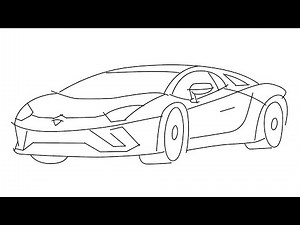 How to draw Lamborghini Aventador step by step for beginners | Lamborghini Aventador Drawing