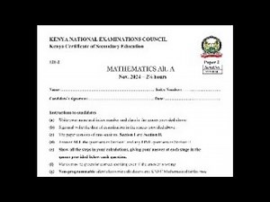 KCSE MATHEMATICS 2024 PAPER 2 REVISION