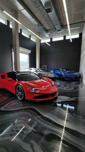 Luxury Garage Transformation with High-Gloss Epoxy Floor | Before & After #interiordesign #shorts