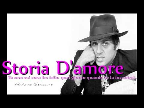 Adriano Celentano. Storia D'amore. con testo. video Mario Ferraro
