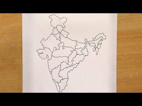 How to Draw India Map Easily | Step-by-Step Indian Map Drawing with States