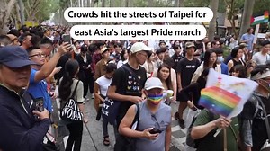 Taiwan presidential frontrunner joins huge crowds at east Asia's largest Pride march
